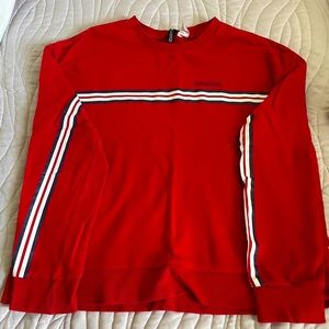 Trendy Red Sweater With Stripes
